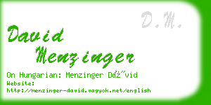 david menzinger business card